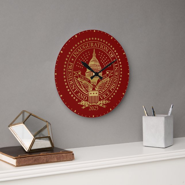 Trump Vance 2025 Inauguration Day Large Clock (Office)