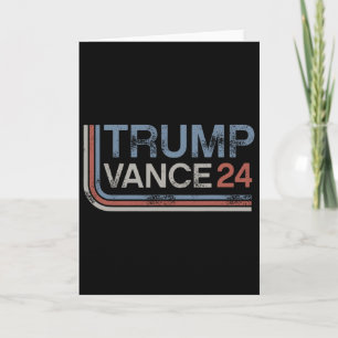 Trump Vance 2025 Vintage Distressed Retro Stripe R Card