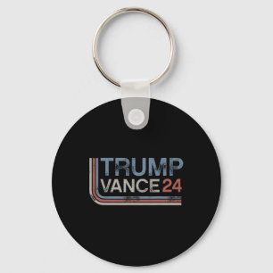 Trump Vance 2025 Vintage Distressed Retro Stripe R Key Ring