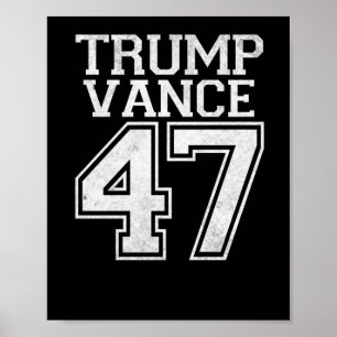 Trump Vance 47th President Vintage Number Poster