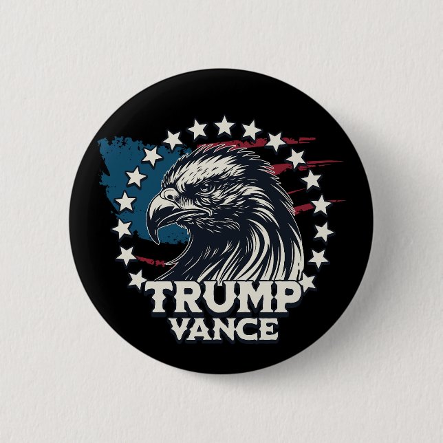 Trump Vance 6 Cm Round Badge (Front)