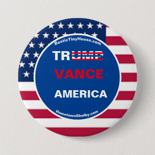 TRUMP VANCE AMERICA 7.5 CM ROUND BADGE