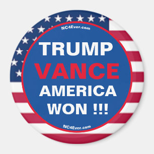 TRUMP VANCE AMERICA WON !!! Refrigerator Magnet