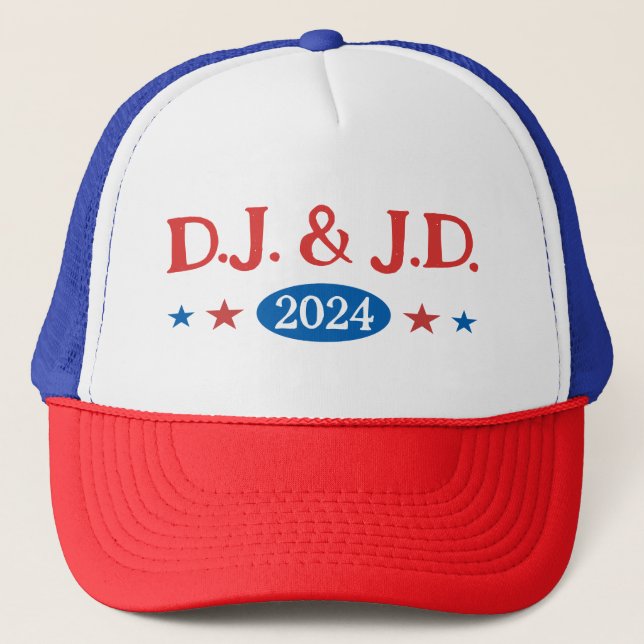 Trump Vance DJ JD 2024 Trucker Hat (Front)