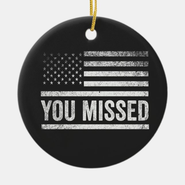 Trump Vance Election Ugly Christmas Sweater Ceramic Tree Decoration (Front)