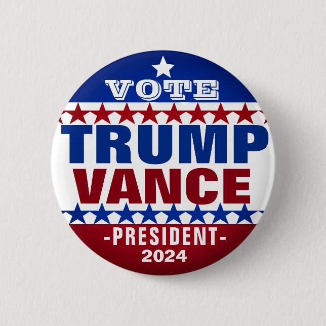 Trump Vance for President 2024 Campaign Button (Front)