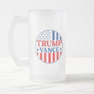 Trump Vance Frosted Glass Beer Mug