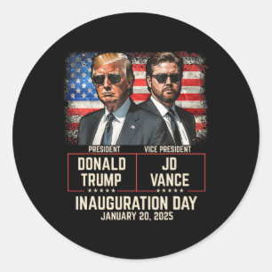 Trump Vance Inauguration Day 2025 Donald Trump Jd  Classic Round Sticker