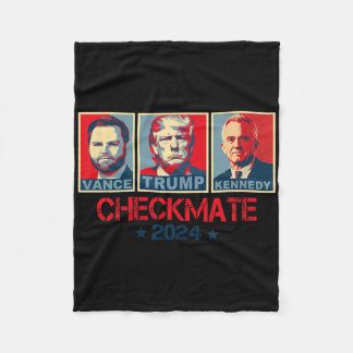 Trump Vance Kennedy Checkmate 2025 Election Republ Fleece Blanket