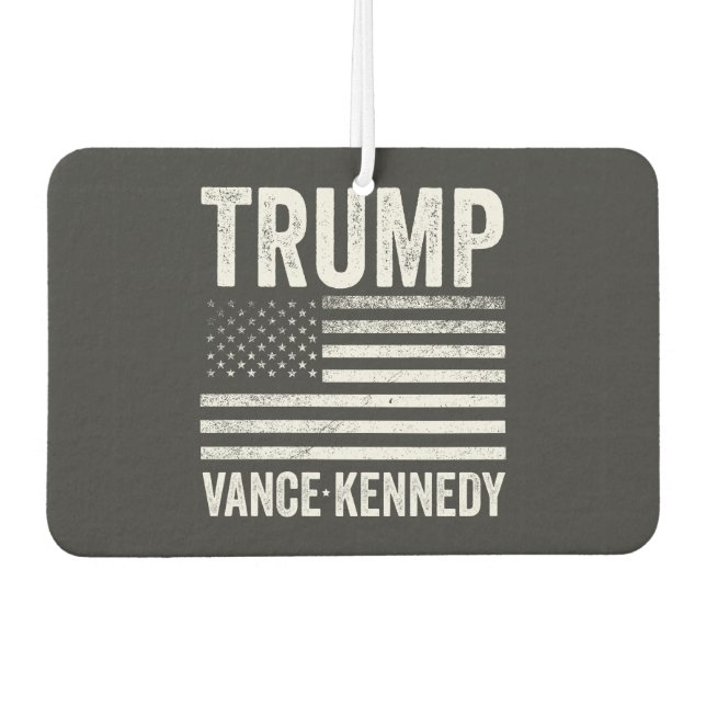 Trump Vance Kennedy Election 2024 American Flag Car Air Freshener (Front)
