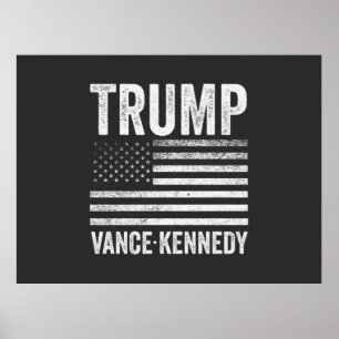 Trump Vance Kennedy Election 2024 American Flag Poster