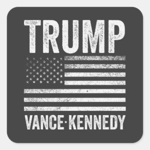 Trump Vance Kennedy Election 2024 American Flag Square Sticker