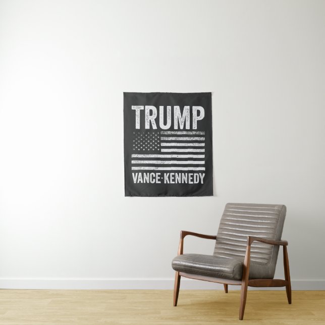 Trump Vance Kennedy Election 2024 American Flag Tapestry (In Situ)