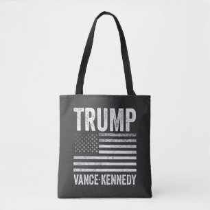 Trump Vance Kennedy Election 2024 American Flag Tote Bag