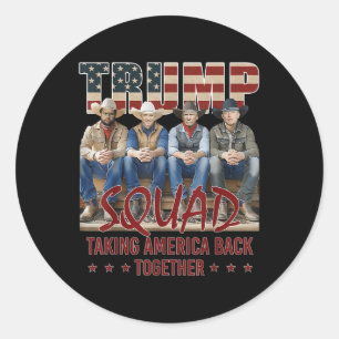 Trump Vance Kennedy Elon Squad Taking America Back Classic Round Sticker