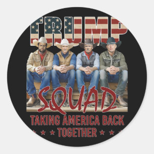 Trump Vance Kennedy Elon Squad Taking America Back Classic Round Sticker
