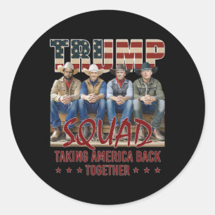 Trump Vance Kennedy Elon Squad Taking America Back Classic Round Sticker