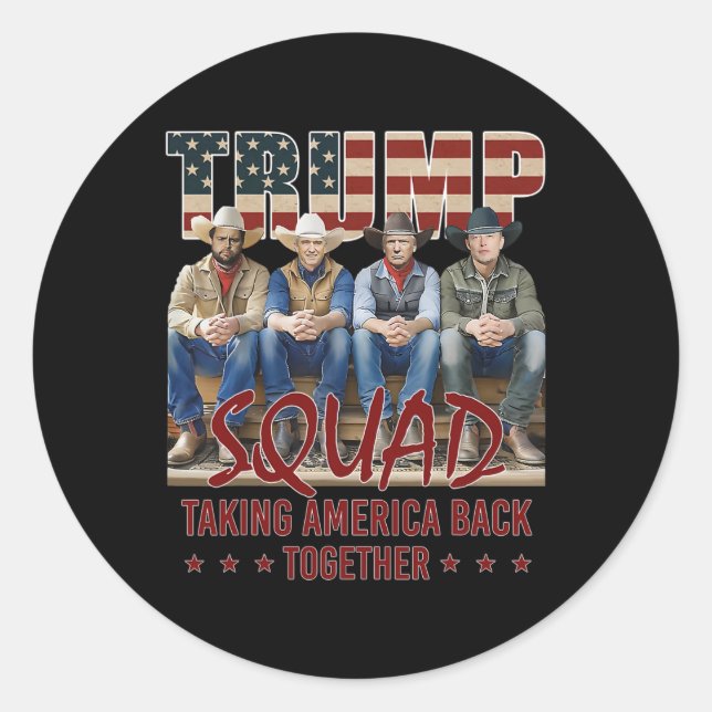 Trump Vance Kennedy Elon Squad Taking America Byck Classic Round Sticker (Front)