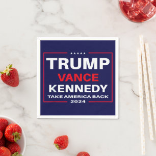 Trump Vance Kennedy Take America Back Again Blue Napkin
