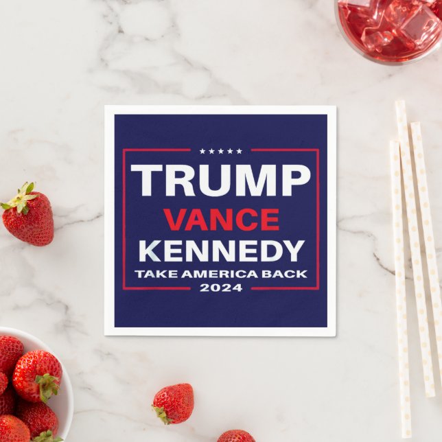 Trump Vance Kennedy Take America Back Again Blue Napkin (Insitu)
