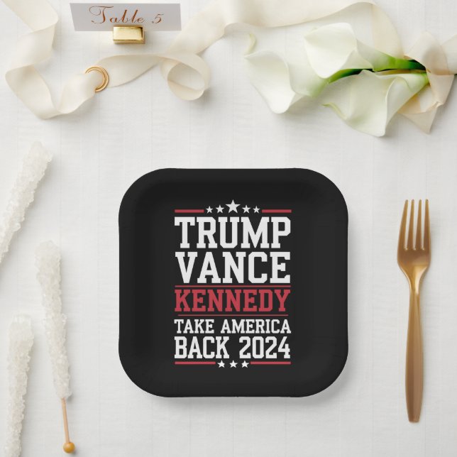 Trump Vance Kennedy Take America Back Again Paper Plate (Wedding)