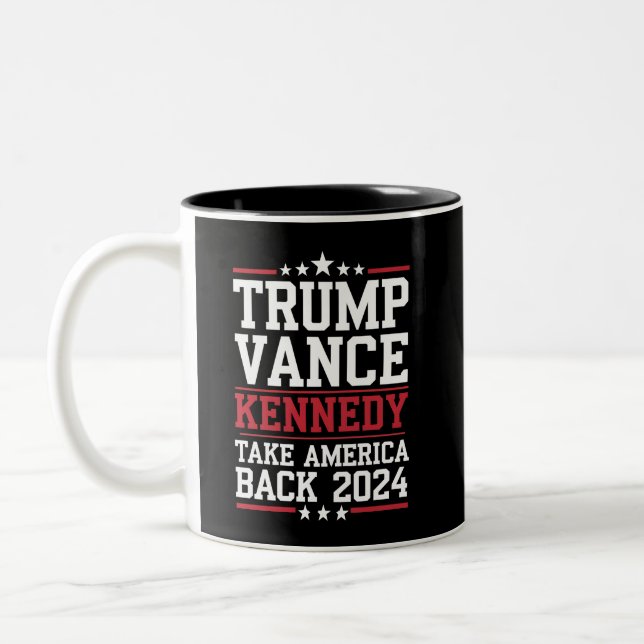 Trump Vance Kennedy Take America Back Again Two-Tone Coffee Mug (Left)