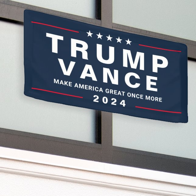 Trump Vance Photo 2024 Campaign Large Outdoor Banner (Outside Building)