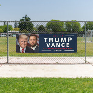 Trump Vance Photo 2024 Campaign Large Outdoor Banner