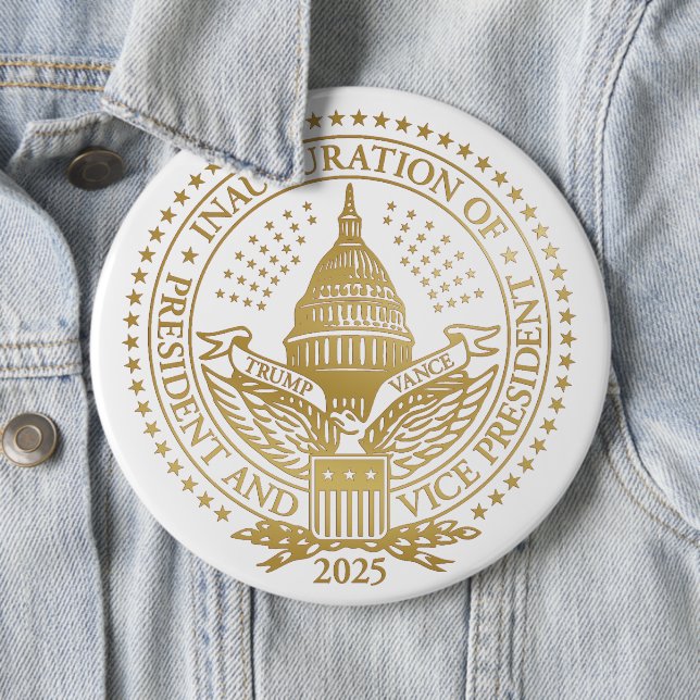 Trump Vance President Inaugural Logo Inauguration 6 Cm Round Badge (In Situ)