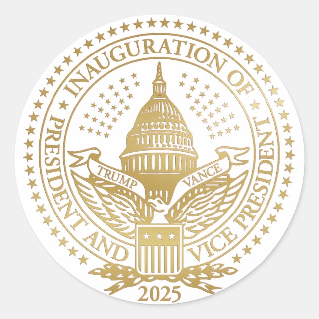 Trump Vance President Inaugural Logo Inauguration Classic Round Sticker (Front)