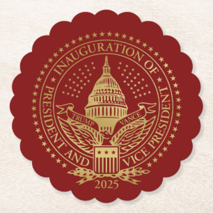 Trump Vance President Inaugural Logo Inauguration Paper Coaster