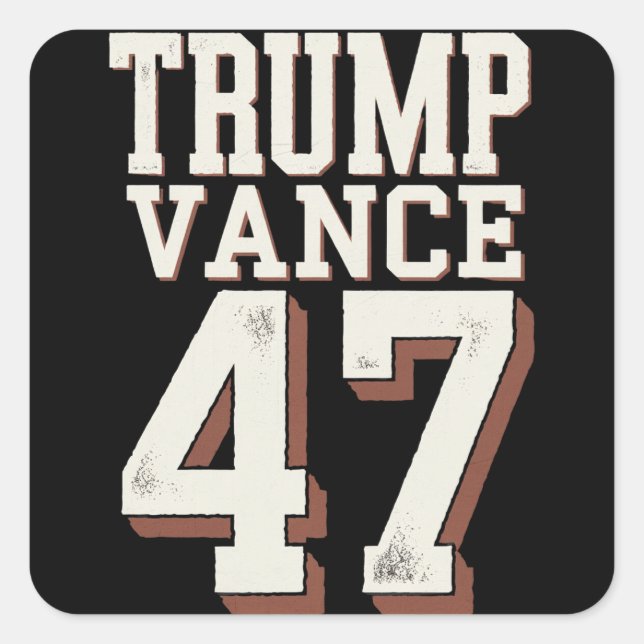 Trump Vance President Vintage Trump Wins Square Sticker (Front)