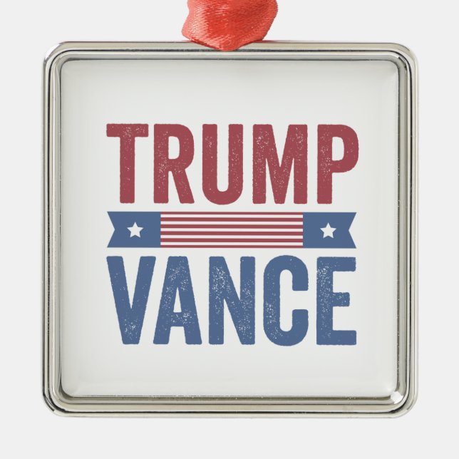Trump Vance Republican American Election Vote Gift Metal Tree Decoration (Front)