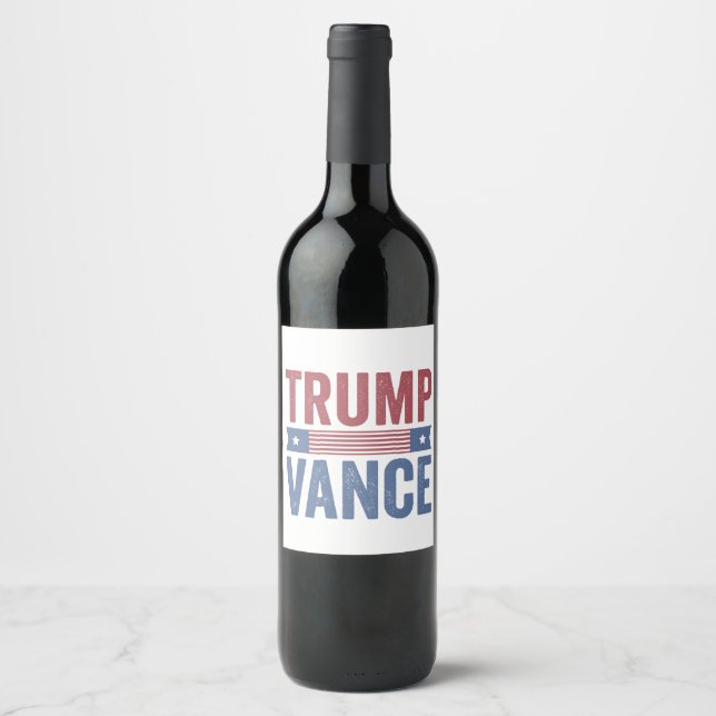 Trump Vance Republican American Election Vote Gift Wine Label (Front)