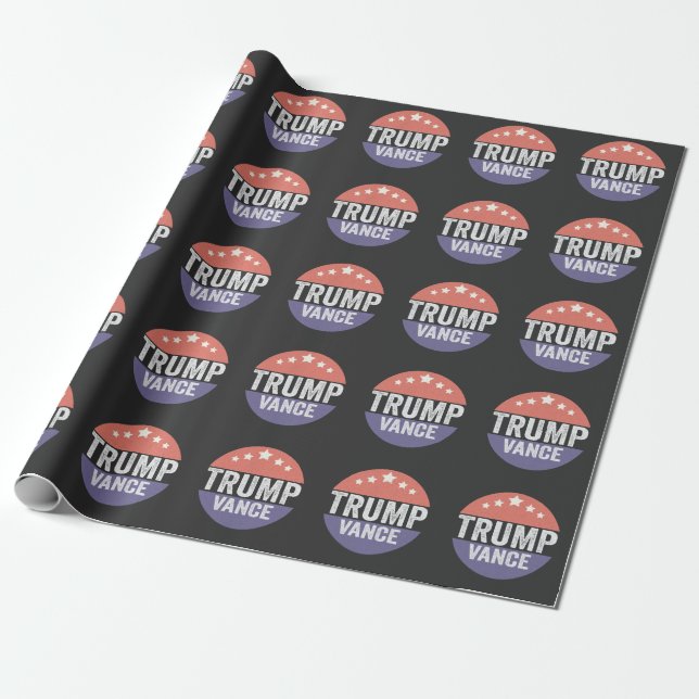 Trump Vance Republican American Election Vote Gift Wrapping Paper (Unrolled)