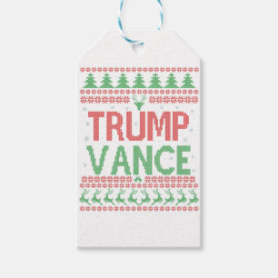 Trump Vance Republican Ugly Christmas Sweater Xmas Gift Tags