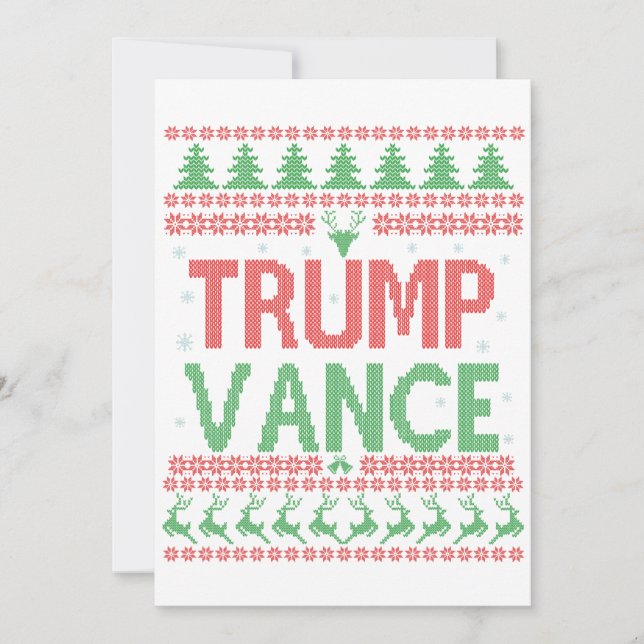 Trump Vance Republican Ugly Christmas Sweater Xmas Invitation (Front)
