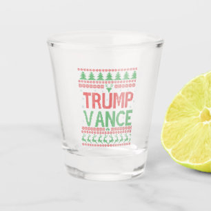 Trump Vance Republican Ugly Christmas Sweater Xmas Shot Glass