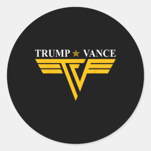 Trump Vance Tv Rocker Gold Logo Vintage President  Classic Round Sticker