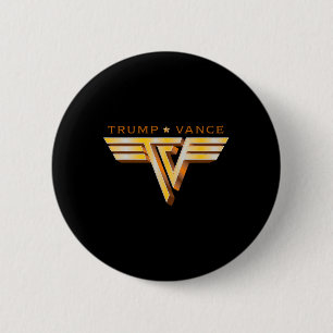 Trump Vance Tv Rocker Gold Logo Vintage Trump Vanc 6 Cm Round Badge