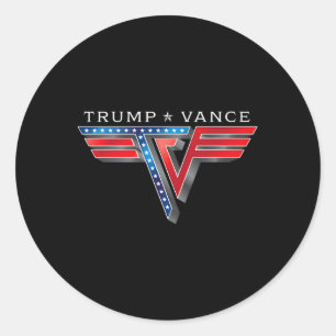 Trump Vance Tv Rocker Logo Vintage Trump Vance 202 Classic Round Sticker