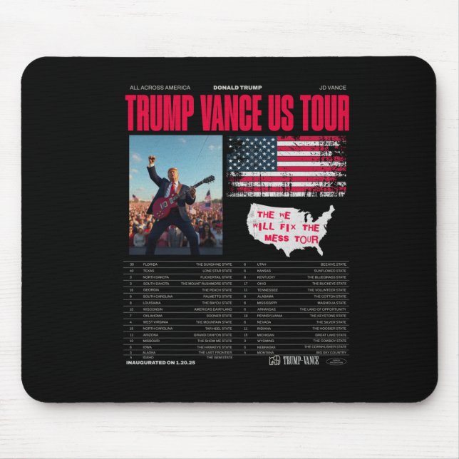 Trump Vance Us Tour  Mouse Mat (Front)