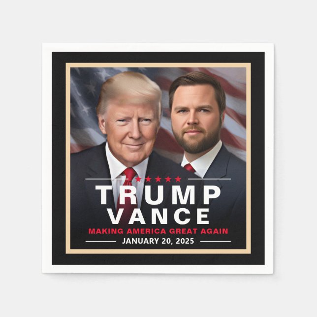 Trump Vance Victory Inauguration Day Collector's Napkin (Front)