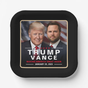 Trump Vance Victory Inauguration Day Collector's Paper Plate