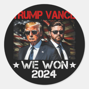 Trump Vance We Won Win Inauguration Day 2025 47th  Classic Round Sticker