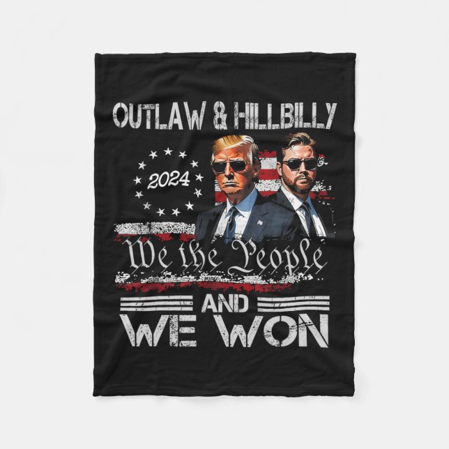 Trump Vance We Won Win Inauguration Day 2025 47th  Fleece Blanket (Front)