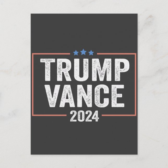 Trump Vice President Vance 2024 President Election Postcard (Front)