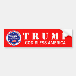Trump Victory Tour Red Pro God Bless America Bumper Sticker