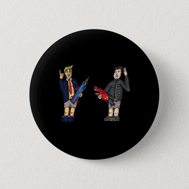 Trump Vs. Kim Jong-un 2020 Whose Rocket Is Bigger  6 Cm Round Badge (Front)