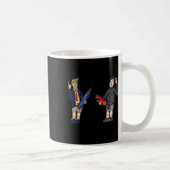 Trump Vs. Kim Jong-un 2020 Whose Rocket Is Bigger  Coffee Mug (Right)